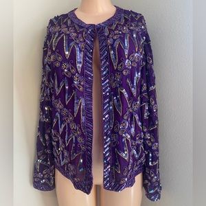 Sequin & Beaded Purple Blazer